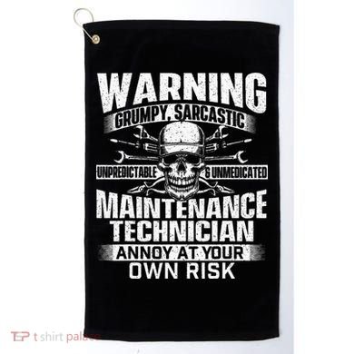 Grumpy Sarcastic Maintenance Technician Repairman Handyman Golf Towel