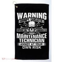 Grumpy Sarcastic Maintenance Technician Repairman Handyman Golf Towel thumb 0