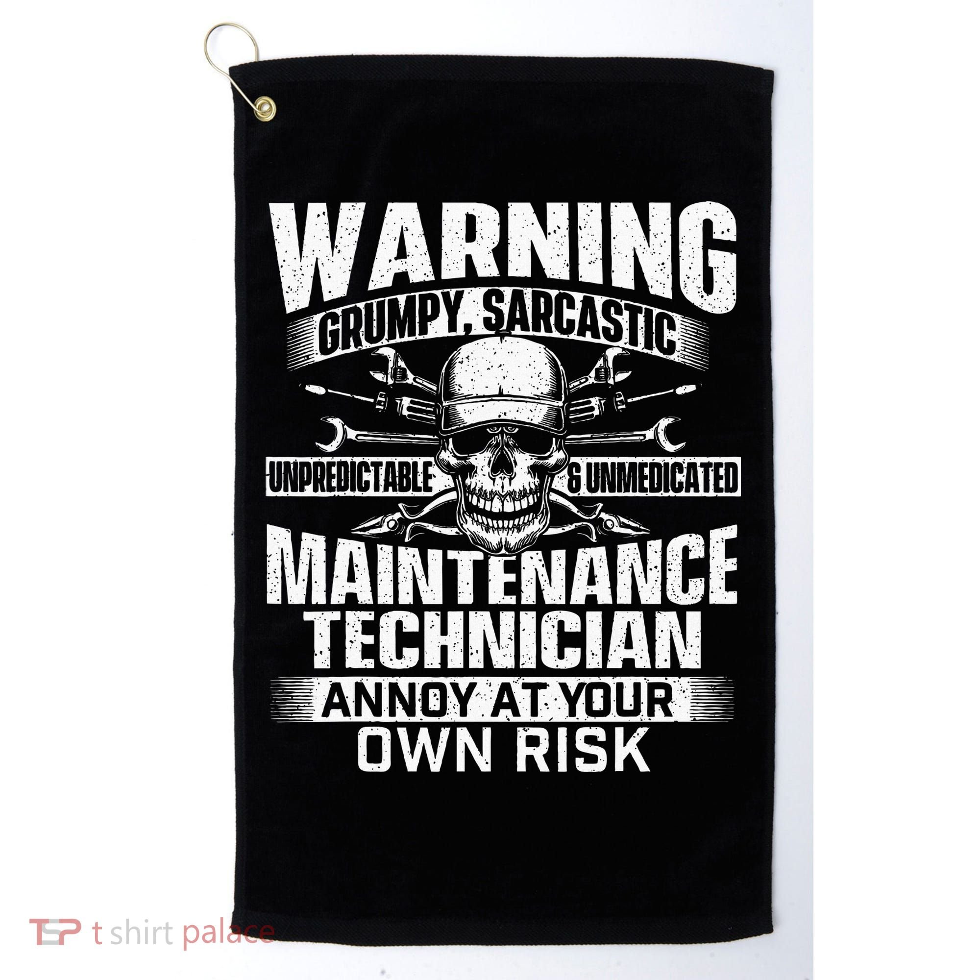 Grumpy Sarcastic Maintenance Technician Repairman Handyman Golf Towel