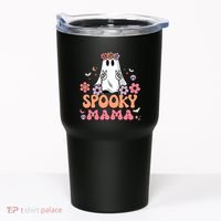 Groovy Spooky Mama Floral Ghost Halloween Spooky Mom Wo Tumbler thumb 0