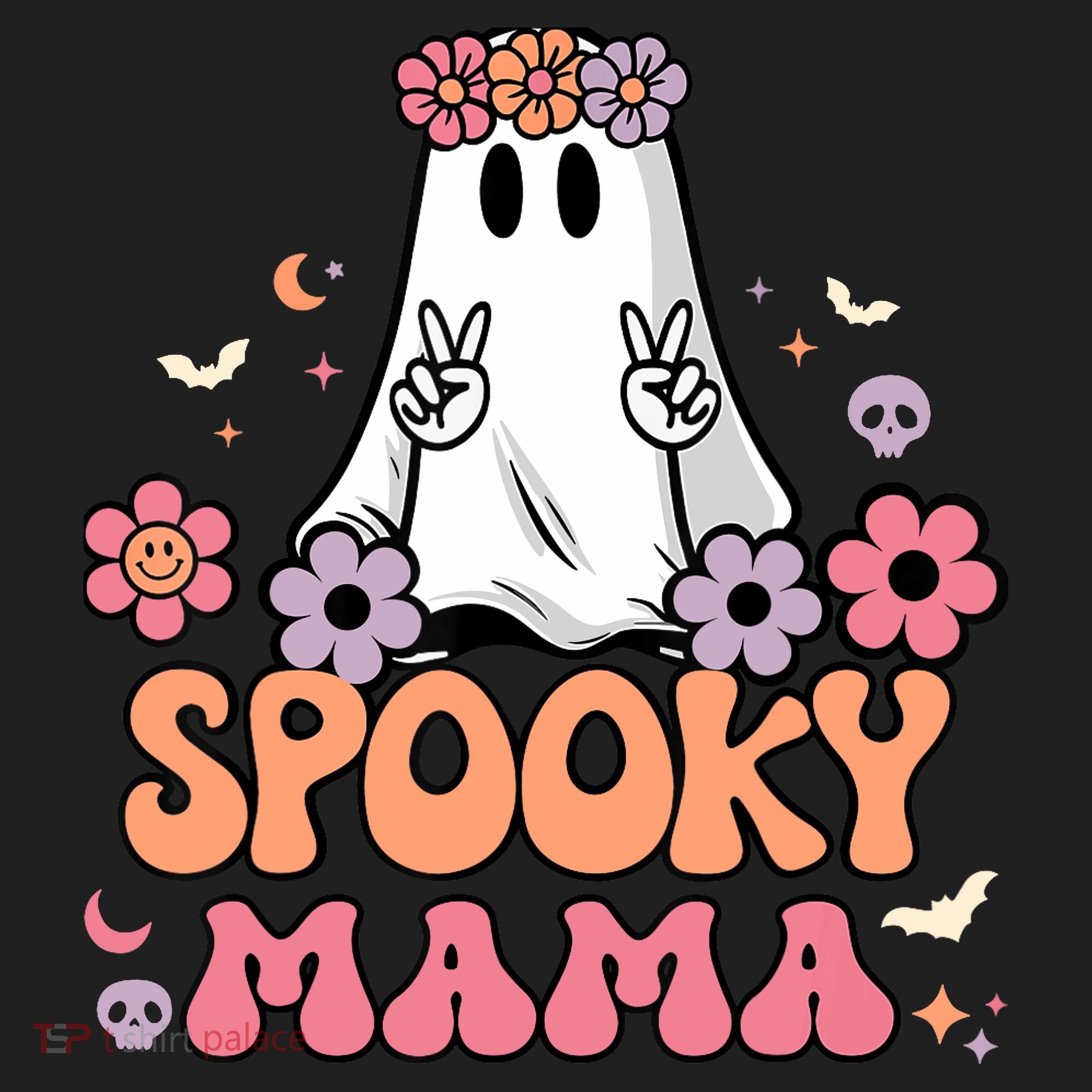 Groovy Spooky Mama Floral Ghost Halloween Spooky Mom Wo Tumbler