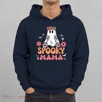 Groovy Spooky Mama Floral Ghost Halloween Spooky Mom Wo Hoodie thumb 0