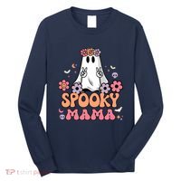 Groovy Spooky Mama Floral Ghost Halloween Spooky Mom Wo Long Sleeve Shirt thumb 0