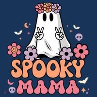 Groovy Spooky Mama Floral Ghost Halloween Spooky Mom Wo Long Sleeve Shirt thumb 2