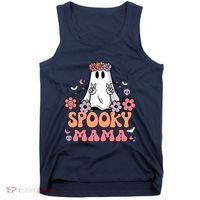 Groovy Spooky Mama Floral Ghost Halloween Spooky Mom Wo Tank Top thumb 0
