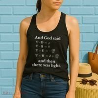 God Said MaxwellS Equations Integral Form Geeks Women's Tank Top thumb 2