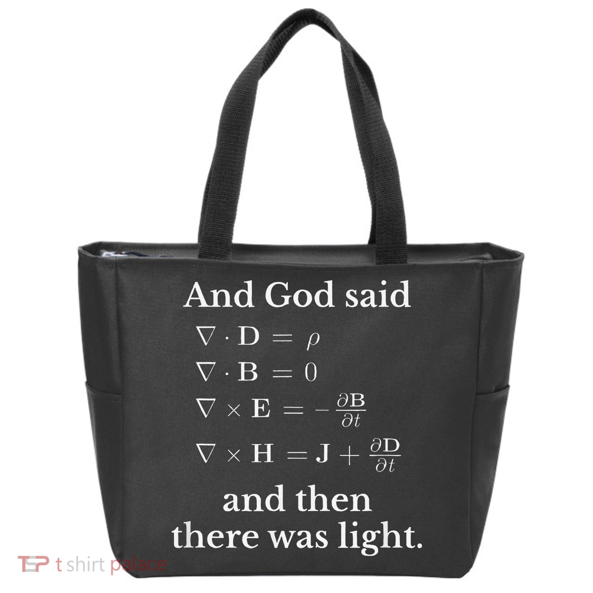 God Said MaxwellS Equations Integral Form Geeks Tote Bag