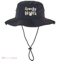 Groovy Spooky Mama Retro Halloween Ghost Witchy Spooky Mom Bucket Hat thumb 0