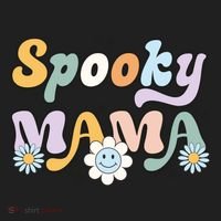 Groovy Spooky Mama Retro Halloween Ghost Witchy Spooky Mom Hat thumb 2