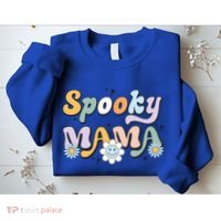 Groovy Spooky Mama Retro Halloween Ghost Witchy Spooky Mom Sweatshirt thumb 2