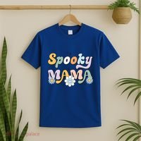Groovy Spooky Mama Retro Halloween Ghost Witchy Spooky Mom T-Shirt thumb 2