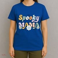 Groovy Spooky Mama Retro Halloween Ghost Witchy Spooky Mom T-Shirt thumb 4