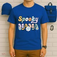 Groovy Spooky Mama Retro Halloween Ghost Witchy Spooky Mom T-Shirt thumb 6