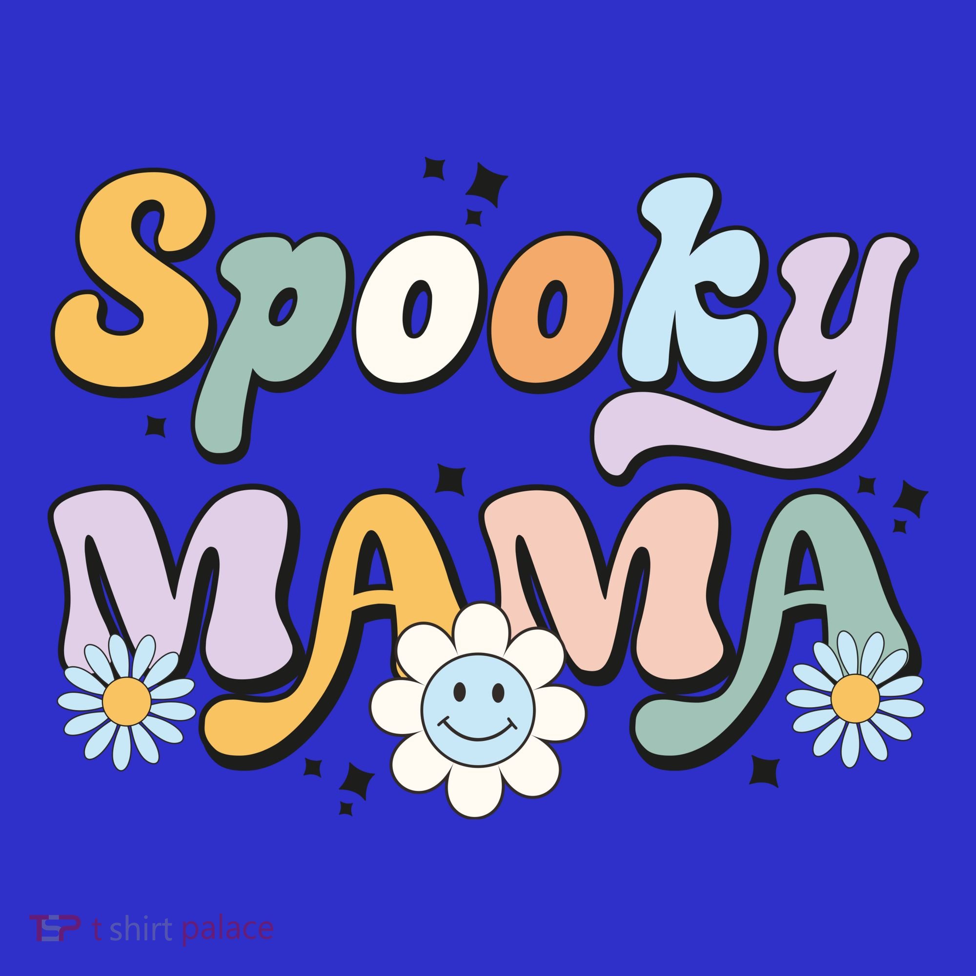 Groovy Spooky Mama Retro Halloween Ghost Witchy Spooky Mom T-Shirt