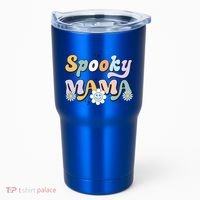 Groovy Spooky Mama Retro Halloween Ghost Witchy Spooky Mom Tumbler thumb 0