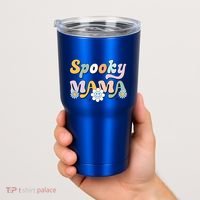 Groovy Spooky Mama Retro Halloween Ghost Witchy Spooky Mom Tumbler thumb 2