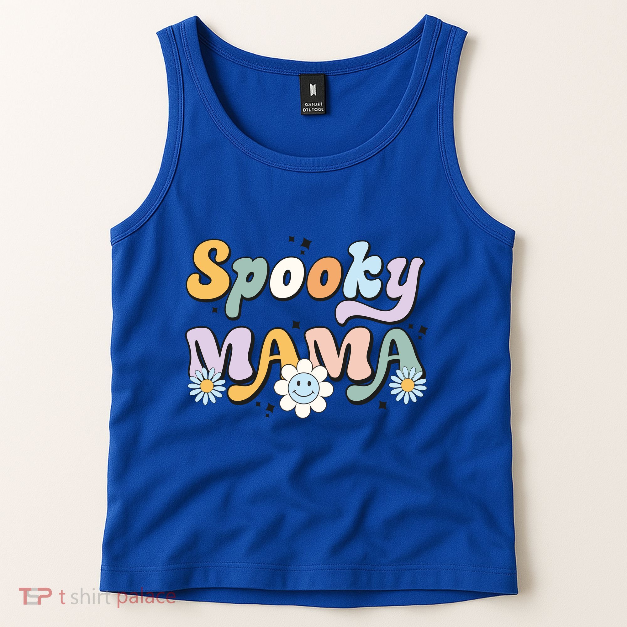 Groovy Spooky Mama Retro Halloween Ghost Witchy Spooky Mom Tank Top