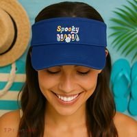 Groovy Spooky Mama Retro Halloween Ghost Witchy Spooky Mom Visor thumb 2