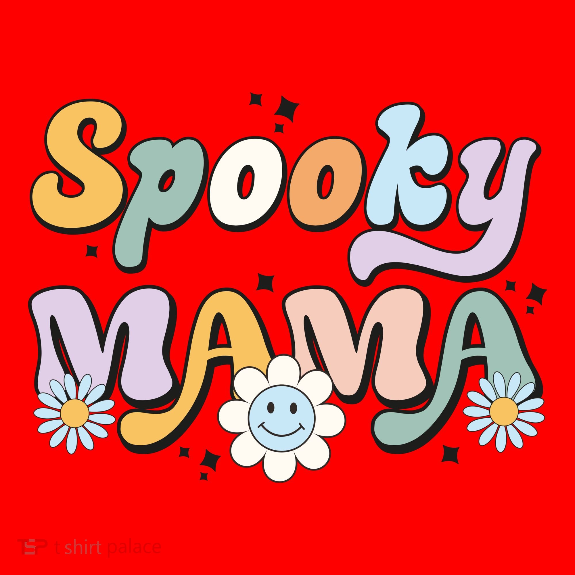 Groovy Spooky Mama Retro Halloween Ghost Witchy Spooky Mom Santa Hat