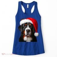 Greater Swiss Mountain Dog With Santa Hat Christmas Dog Mom Gift Women's Tank Top thumb 0