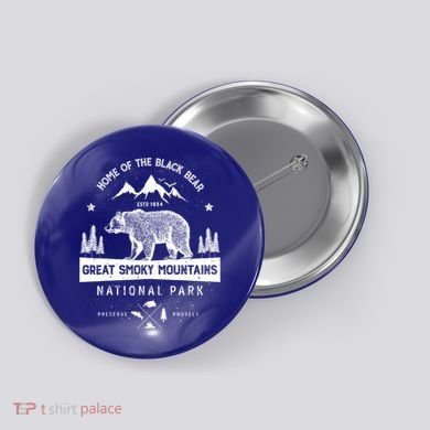 Great Smoky Mountains National Park Gift Bear Vintage Gift Button