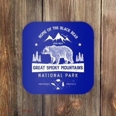 Great Smoky Mountains National Park Gift Bear Vintage Gift Coaster
