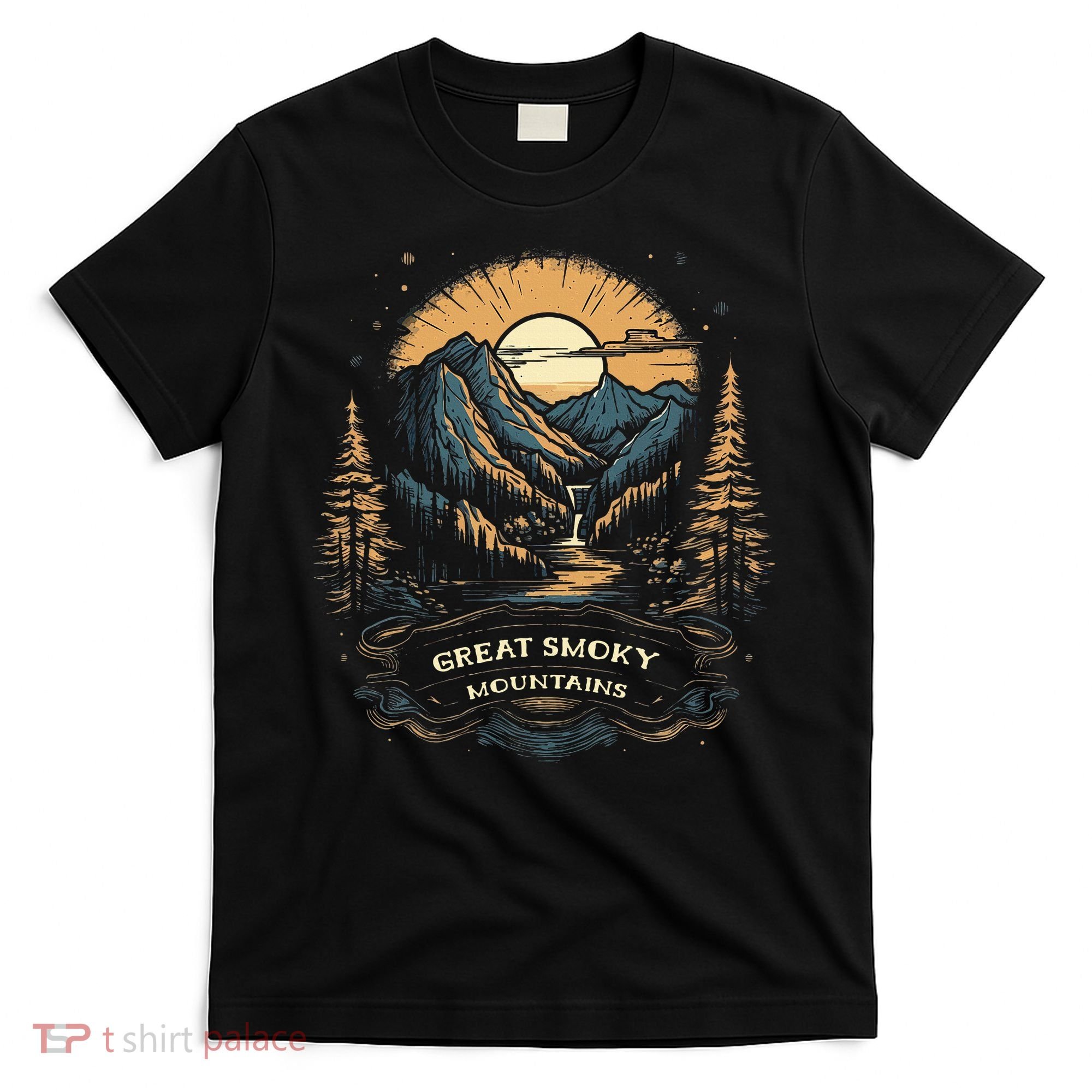Great Smoky Mountains Retro Usa National Park T-Shirt