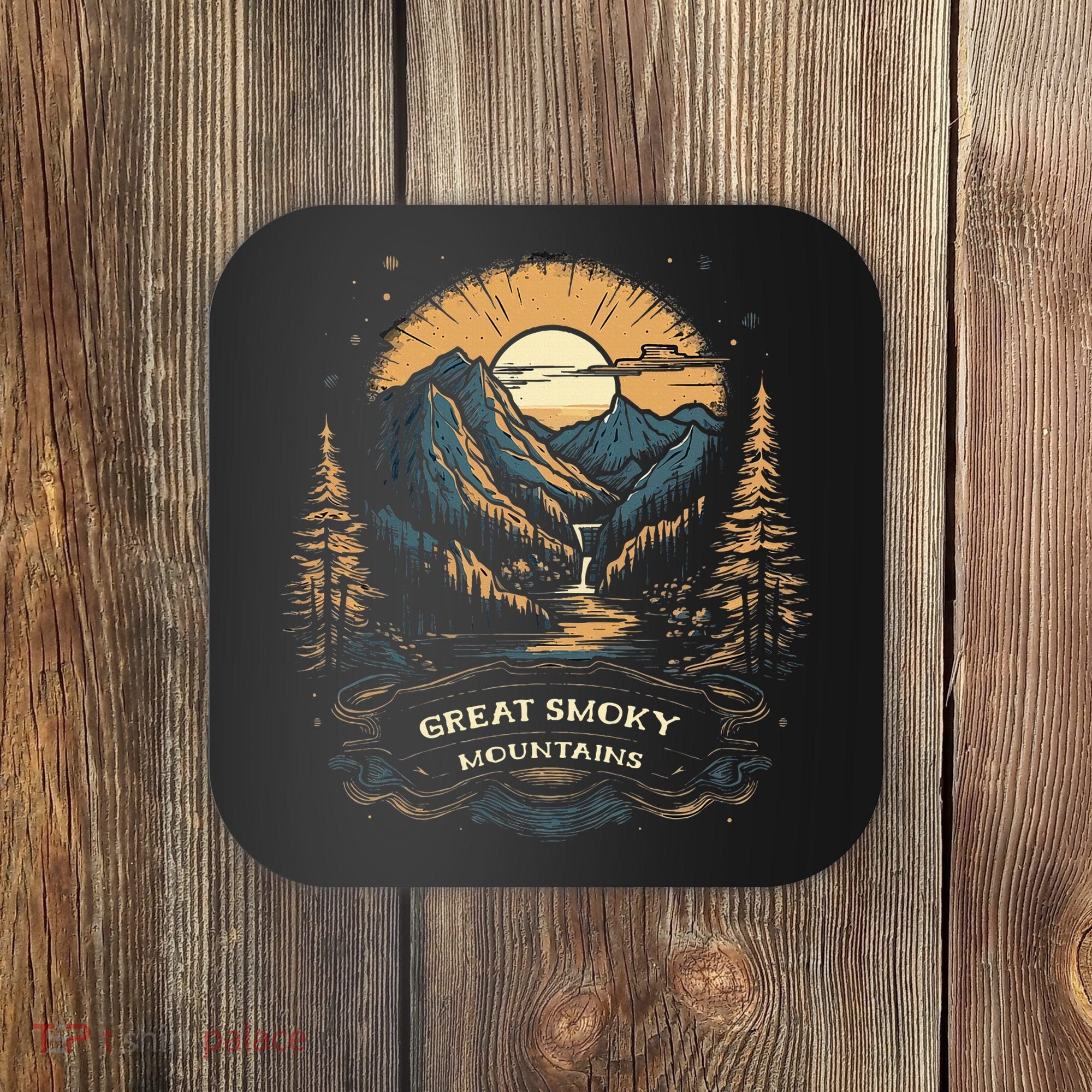 Great Smoky Mountains Retro Usa National Park Coaster