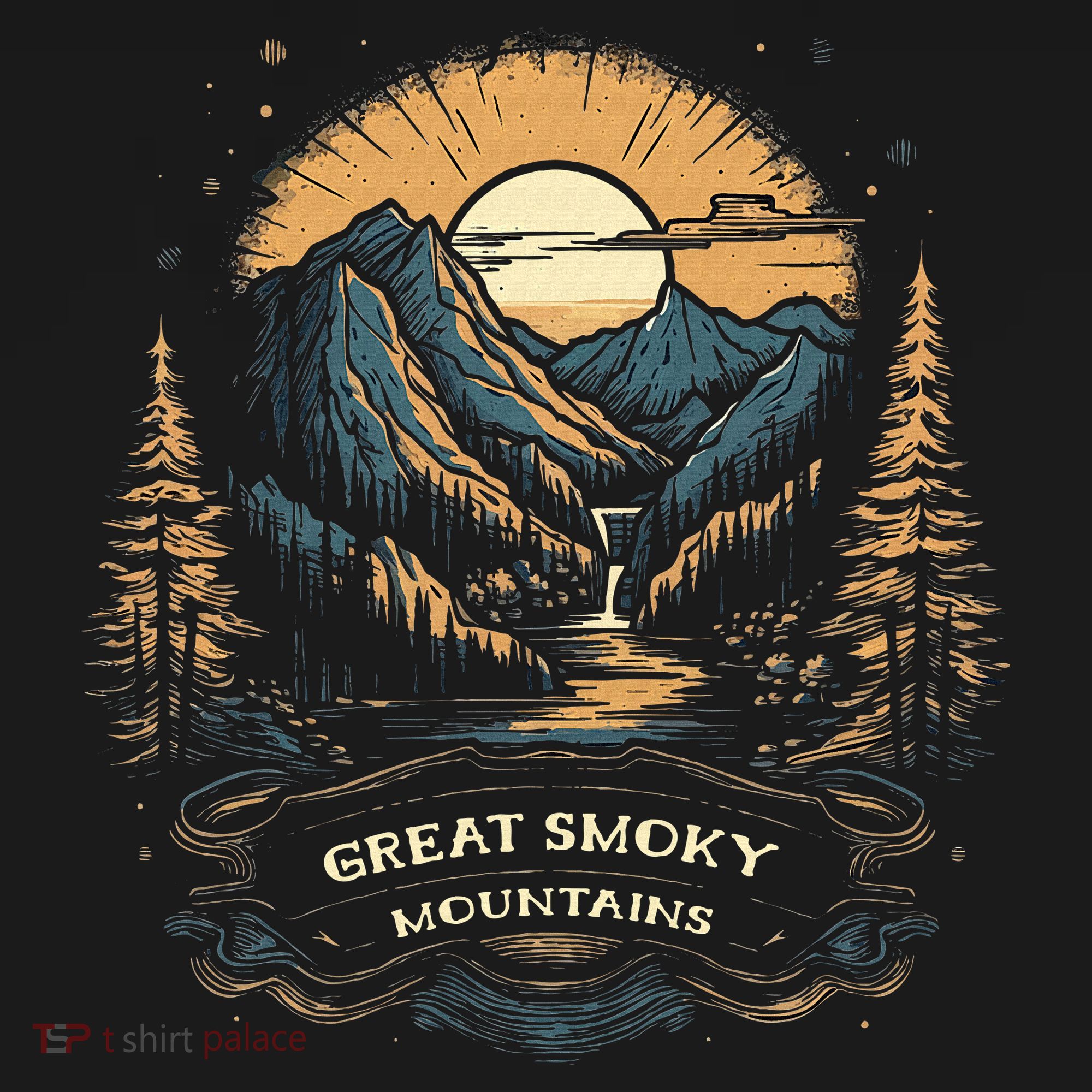 Great Smoky Mountains Retro Usa National Park Women's Hoodie