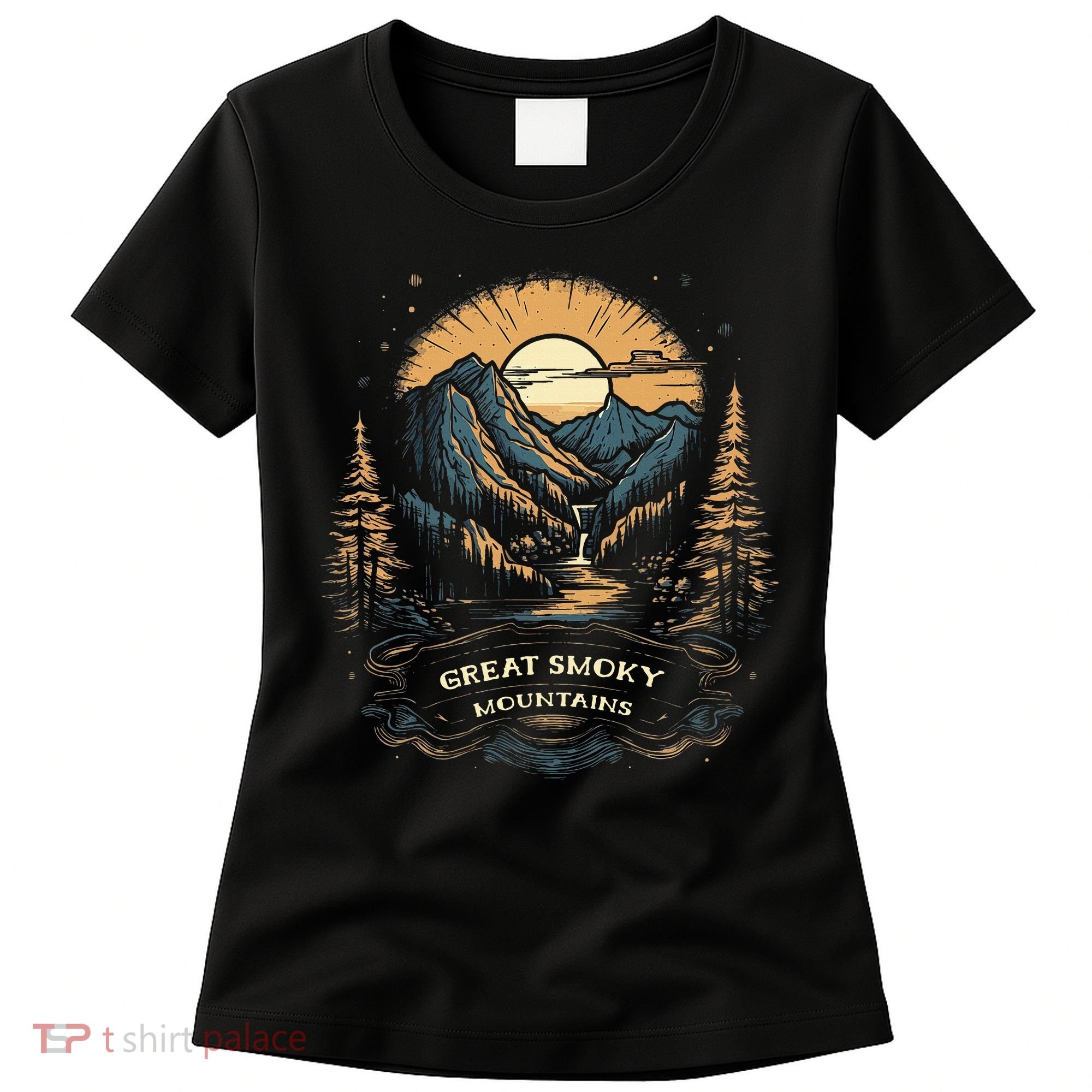 Great Smoky Mountains Retro Usa National Park Women's T-Shirt