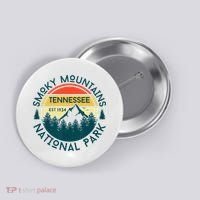 Great Smoky Mountains National Park Tennessee Outdoors Button thumb 0