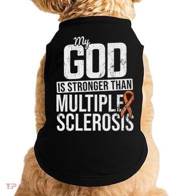 God Stronger Multiple Sclerosis Ms Awareness Orange Ribbon Doggie Tank