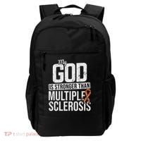 God Stronger Multiple Sclerosis Ms Awareness Orange Ribbon Backpack thumb 0