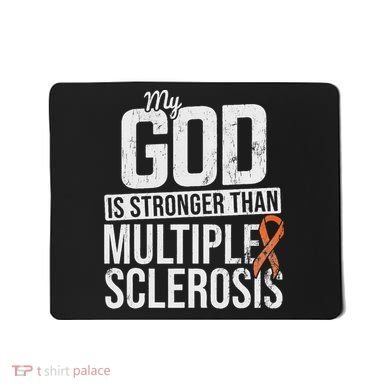 God Stronger Multiple Sclerosis Ms Awareness Orange Ribbon Mousepad