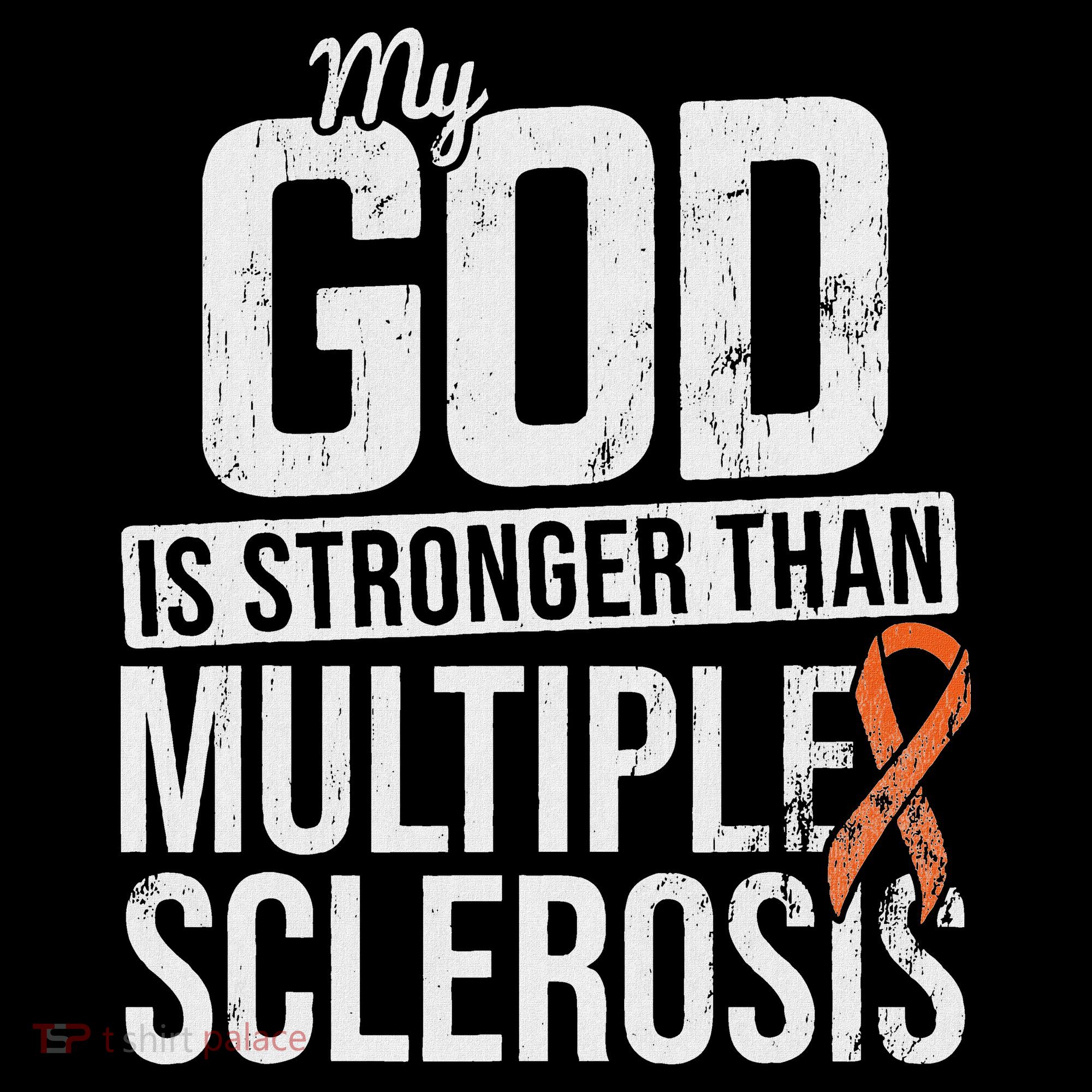 God Stronger Multiple Sclerosis Ms Awareness Orange Ribbon Mousepad