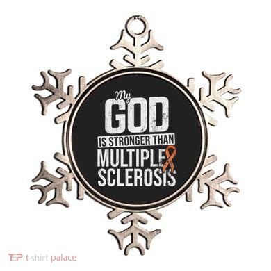 God Stronger Multiple Sclerosis Ms Awareness Orange Ribbon Ornament