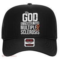 God Stronger Multiple Sclerosis Ms Awareness Orange Ribbon Hat thumb 0