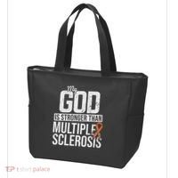 God Stronger Multiple Sclerosis Ms Awareness Orange Ribbon Tote Bag thumb 3