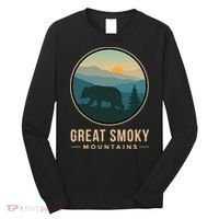 Great Smoky Mountains National Park Retro Bear Long Sleeve Shirt thumb 0