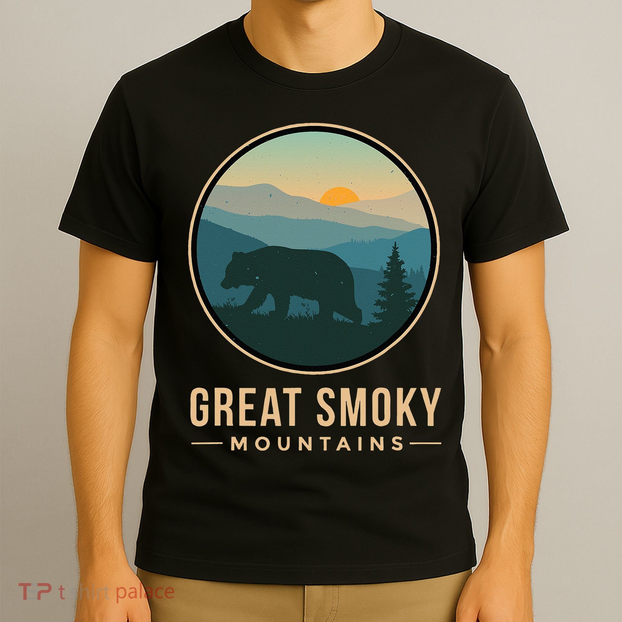 Great Smoky Mountains National Park Retro Bear T-Shirt