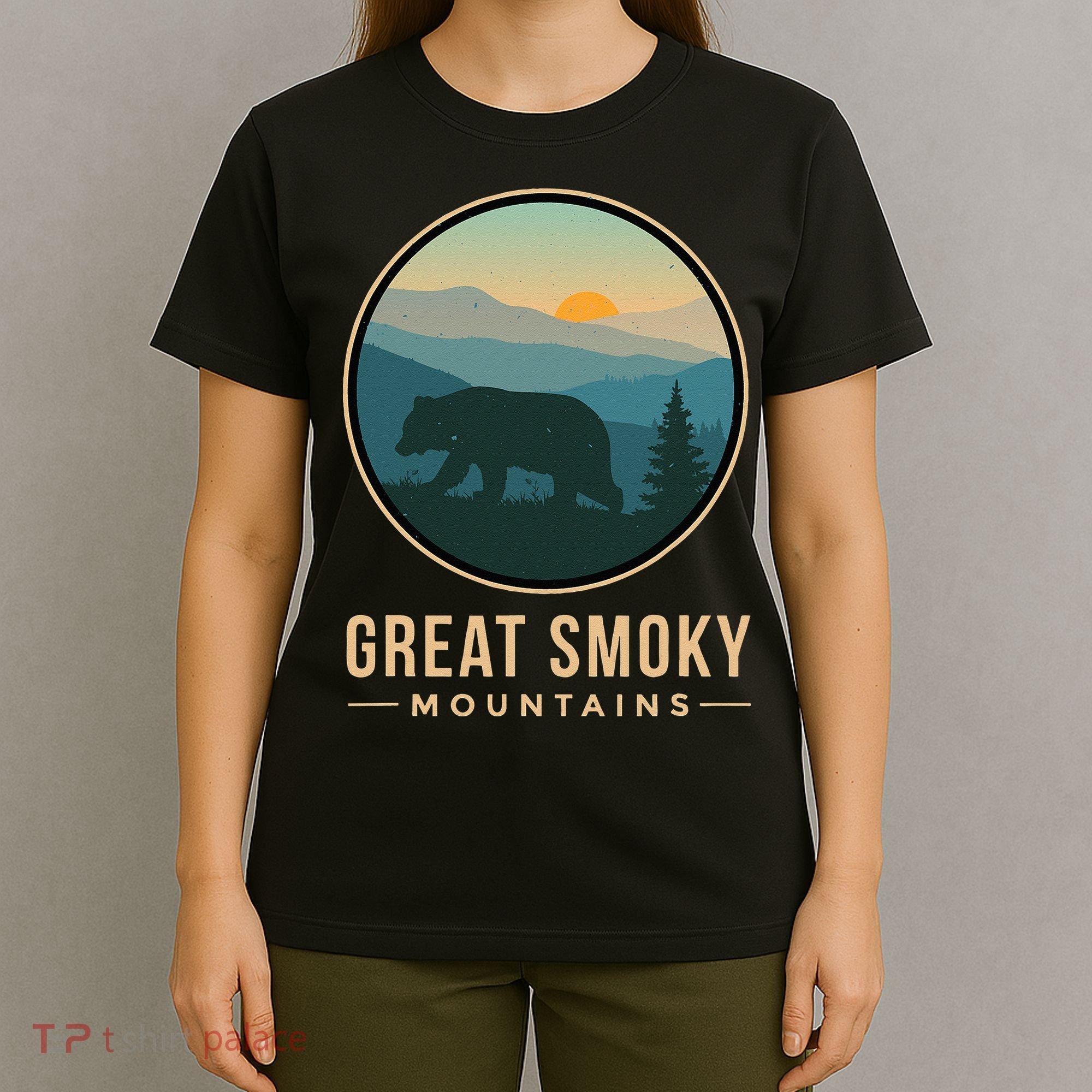 Great Smoky Mountains National Park Retro Bear T-Shirt