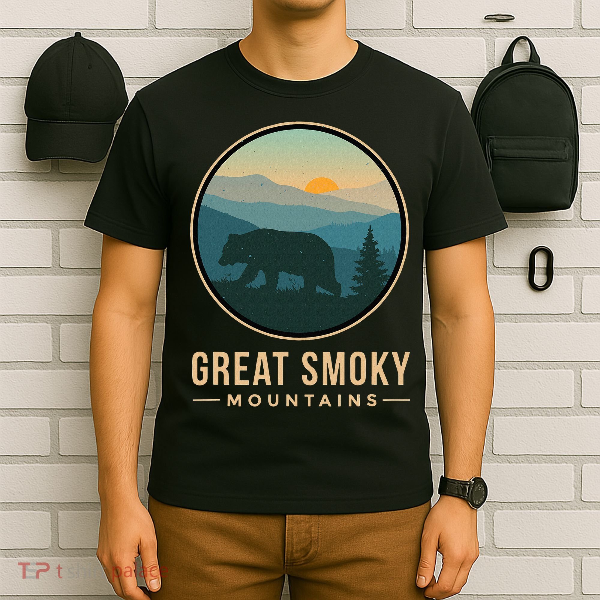 Great Smoky Mountains National Park Retro Bear T-Shirt