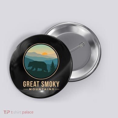 Great Smoky Mountains National Park Retro Bear Button