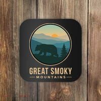 Great Smoky Mountains National Park Retro Bear Coaster thumb 0