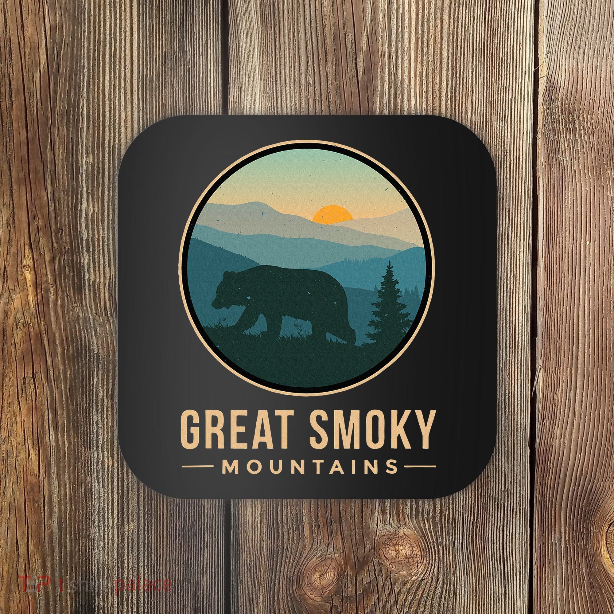 Great Smoky Mountains National Park Retro Bear Coaster