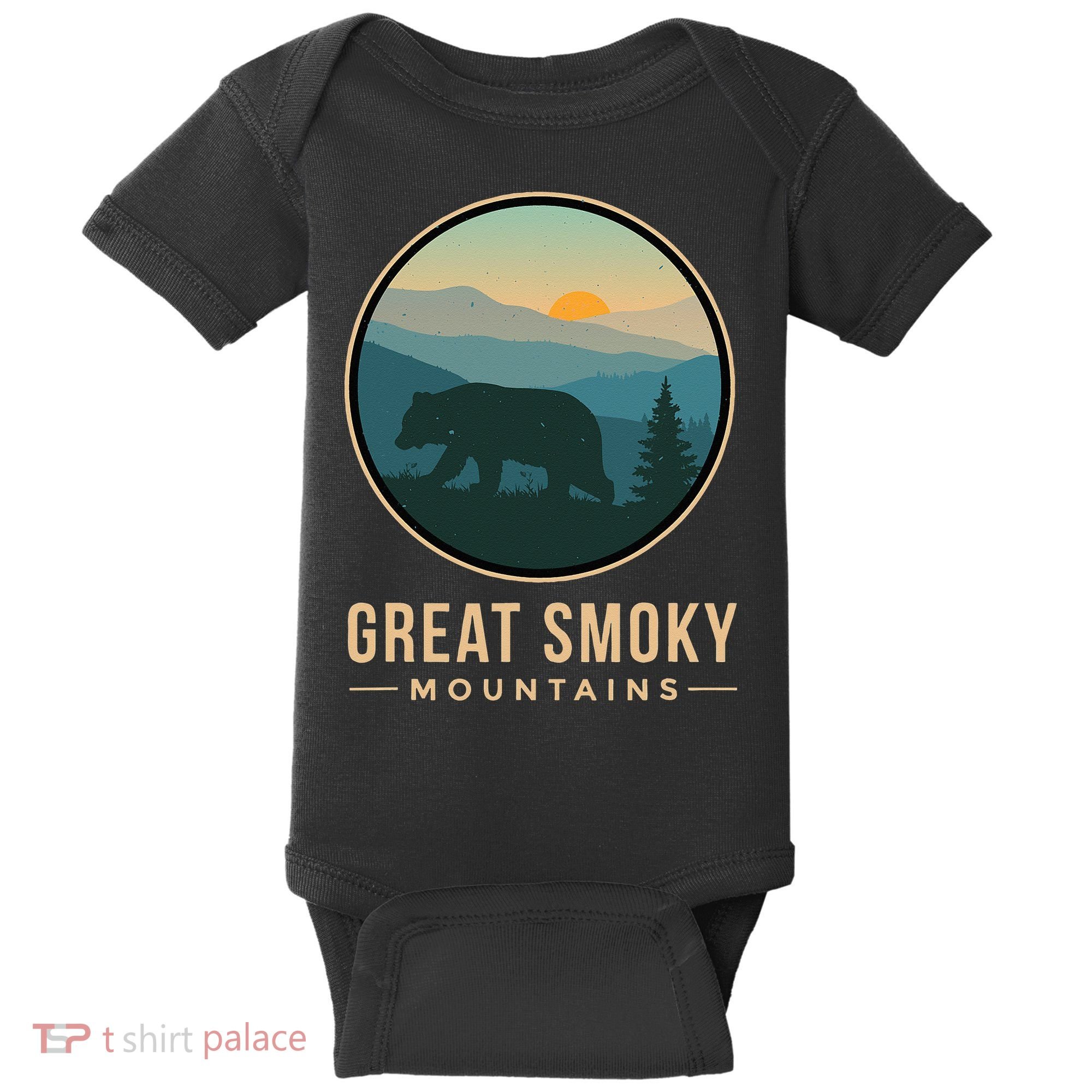 Great Smoky Mountains National Park Retro Bear Baby Bodysuit