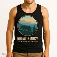 Great Smoky Mountains National Park Retro Bear Tank Top thumb 3