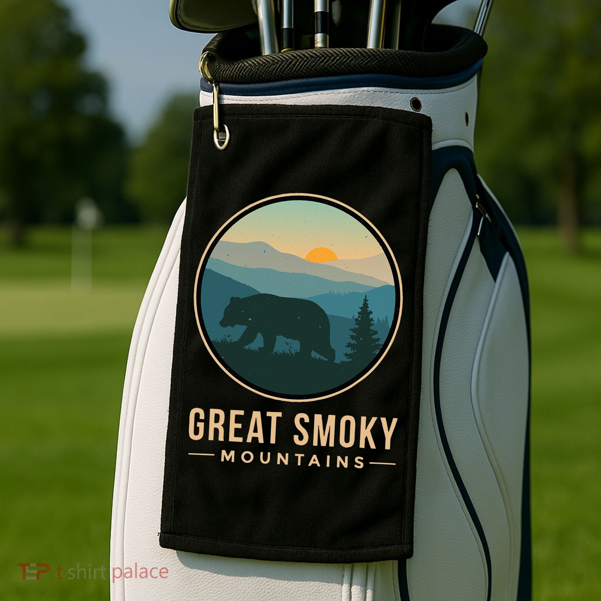 Great Smoky Mountains National Park Retro Bear Golf Towel