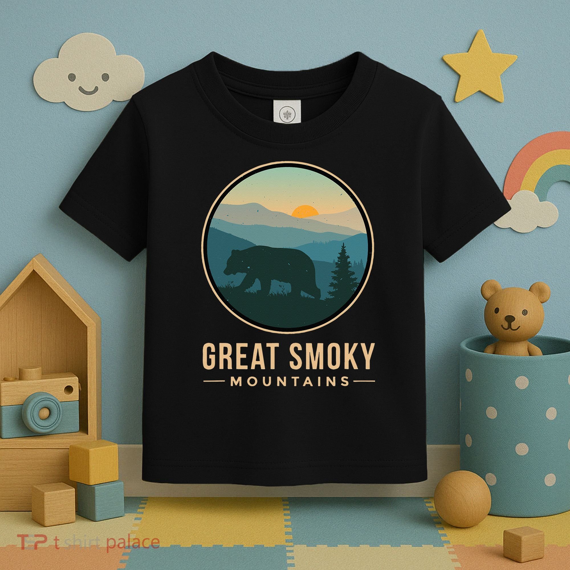 Great Smoky Mountains National Park Retro Bear Toddler T-Shirt