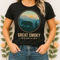 Great Smoky Mountains National Park Retro Bear Women's T-Shirt thumb 2